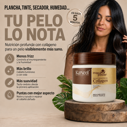 Karsel Collagen Pro™ | Mascarilla Capilar Anti-Frizz con Efecto Peluquería