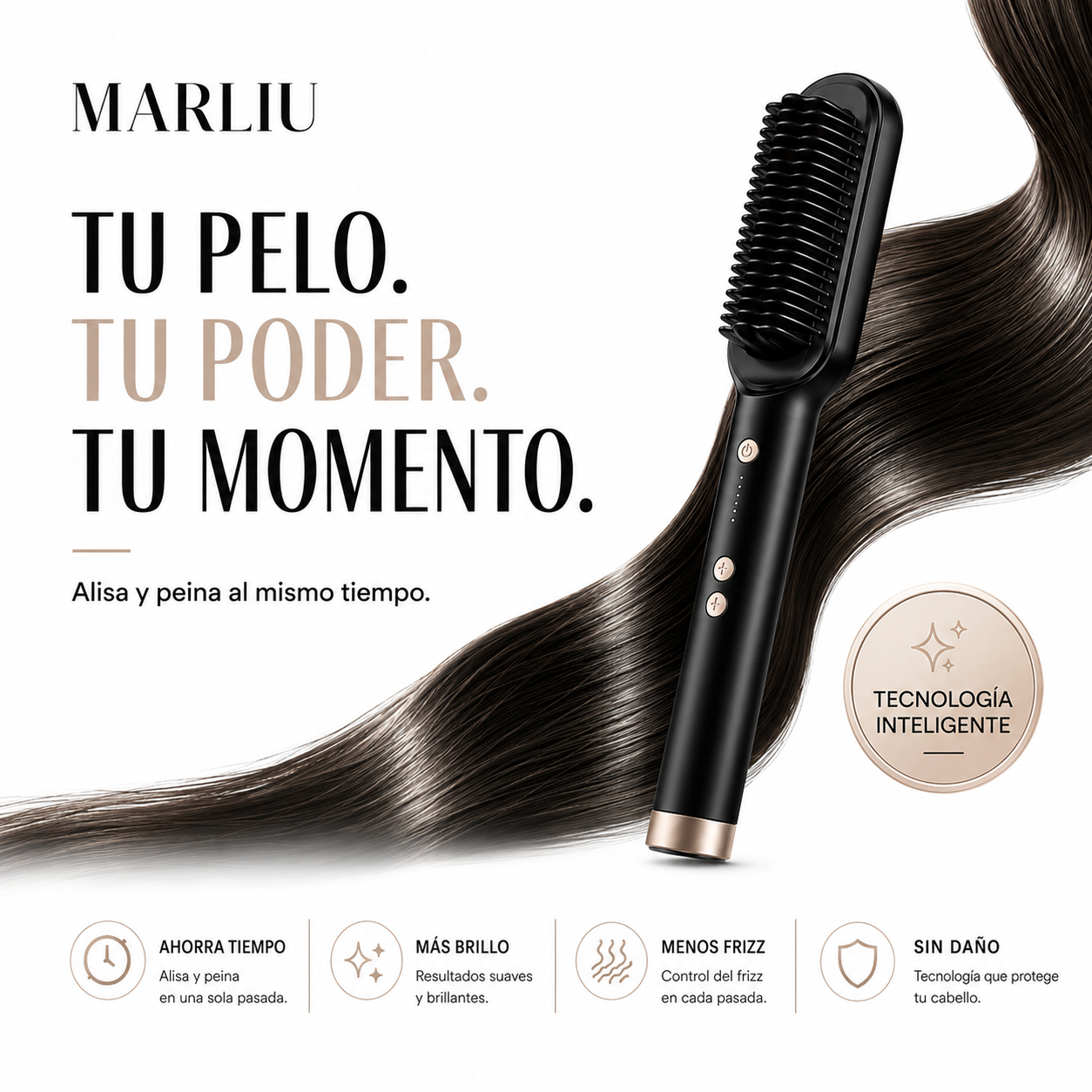 Marliu LisoPerfecto™ | Cepillo Alisador Antifrizz