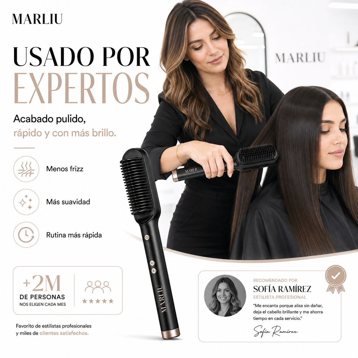 Marliu LisoPerfecto™ | Cepillo Alisador Antifrizz