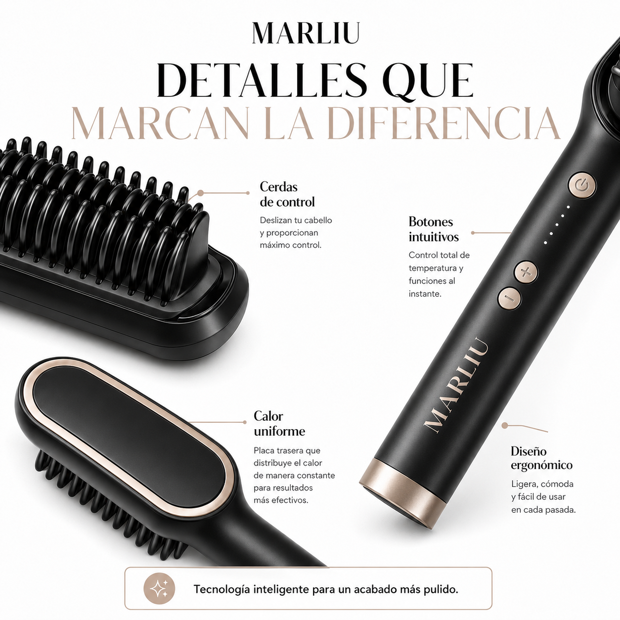 Marliu LisoPerfecto™ | Cepillo Alisador Antifrizz